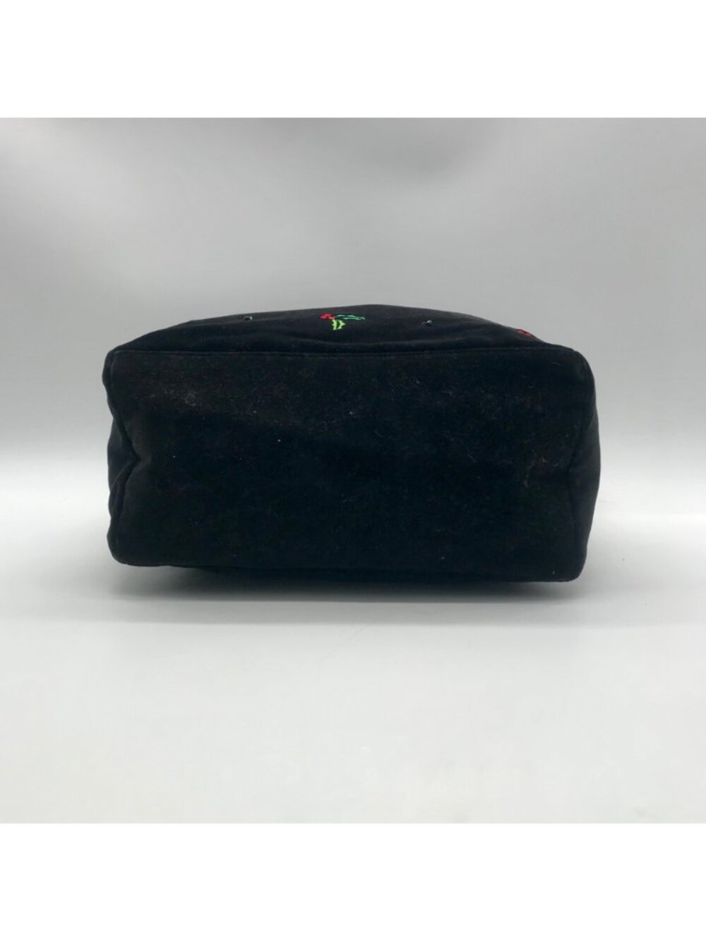 Black Velvet Holly Berry Pattern Tote Bag - Picture 5 of 11
